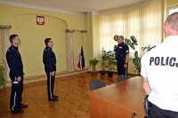 Spotkanie Komendanta Miejskiego Policji w Sosnowcu z podległymi policjantami będącymi w służbie przygotowawczej