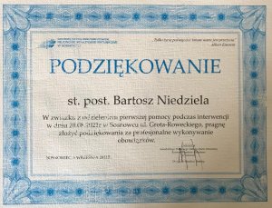 Podziękowania dla policjanta