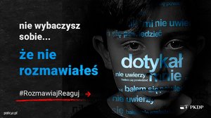 Zdjęcie przedstawia plakat promujący #RozmawiajReaguj.