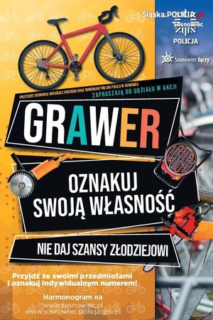 Zdjęcie przedstawia plakat promujący akcję Grawer.