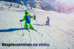 Zdjęcie przedstawia napis "Bezpieczeństwo na stoku".