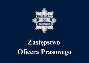 Na zdjęciu znajduje się gwiazda policyjna oraz treść "Zastępstwo Oficera Prasowego"