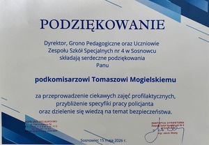 Spotkanie z uczniami Zespołu Szkół Specjalnych nr 4 w Sosnowcu